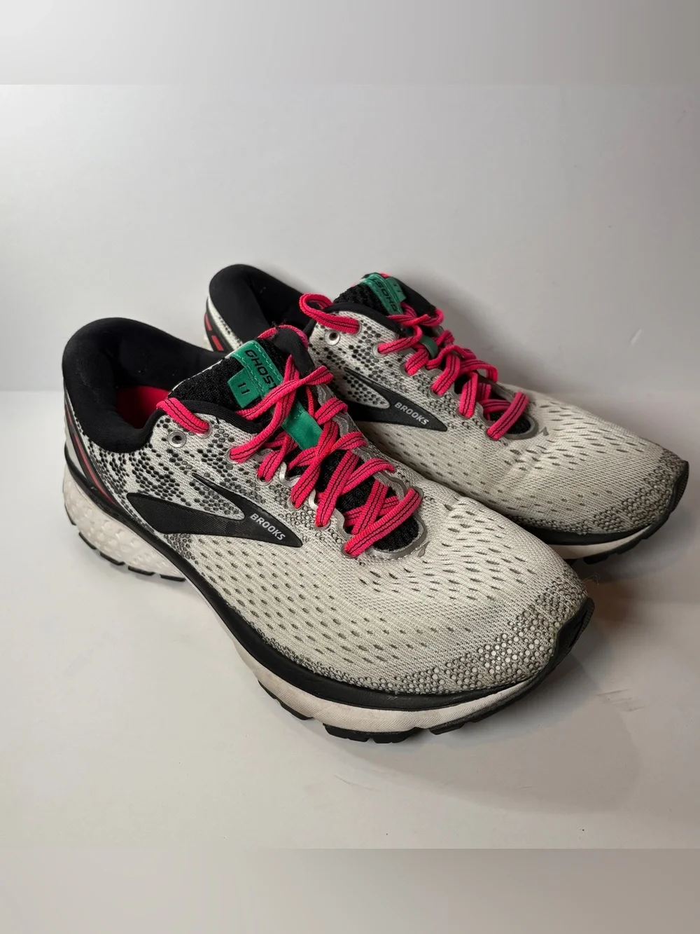 Brooks Ghost 11 Women's Running Shoes Pink White Black 8
